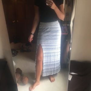 2 for $10 - Black and White Maxi Skirt with Slit